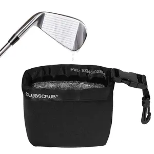ClubScrub Classic Golf Club & Ball Cleaning Bag with Waterproof Clean Face Technology Liner Detachable Clip Machine Washable Neoprene Exterior Dry Exterior Golf Gift