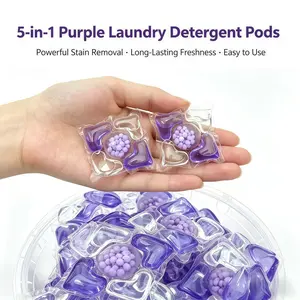 Lavender 5-In-1 Rose Scented Laundry Pods, 10/30/50 Pieces, 350g Bucket, Concentrated Liquid Detergent, Deep Cleaning, Long-Lasting Fragrance
