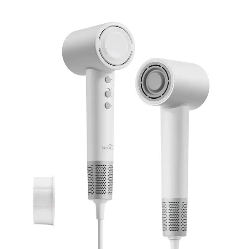 Kexi Hair Dryer, 400 Million Negative Ionic Blow Dryer with 112,000 RPM Brushless Motor, 1200W Powerful Fast Drying High-Speed Low Noise Hairdryer for Home ＆Travel（White））