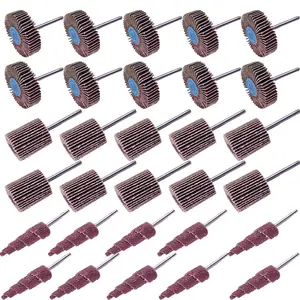 30 PCS 80 Grit Abrasive Flap Wheel Sander 1/8" Shank Diameter Cone Shape Sandpaper Flap Sanding Wheel Grinding Head Rotary Tool for Grinding and Polishing