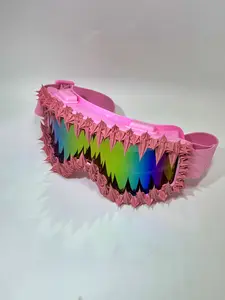 Punk Style Large Frame Cat Ear Ski Goggles, Adjustable Elastic Strap, Windproof Snowboard Mask, Outdoor Sports Eyewear, Skiing Wear