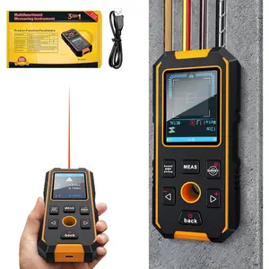 Stud Wall Scanner & Distance Meter, Multifunction Stud Locator with Sensor, HD LCD Display and, Distance Meter 40M/130ft, with M/in/Ft Unit Switching