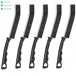 Multifunctional Bathroom Gap Cleaning Brush  Crevice Cleaning Brush-Deep Clean Stains  in Bathroom Sinks , Shower Tiles & Narrow Gaps Window Crevice Cleaning Tool(5 pcs) Home Black Handle