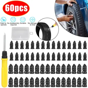 SJPACK 60PCS Car Vacuum Tire Repair Nails Rubber Screw Nail+Screwdriver Fast Tool Set