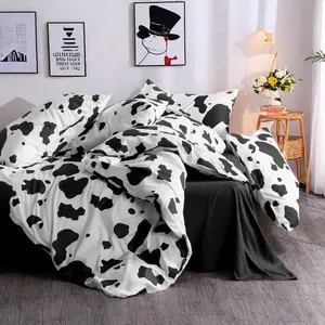 Cow Print Duvet Cover Set without Filler, 3 Counts/set Including 1 Duvet Cover & 2 Pillowcases, Soft Comfortable Bedding Set for Home Bedroom, Comfy Bed Sets