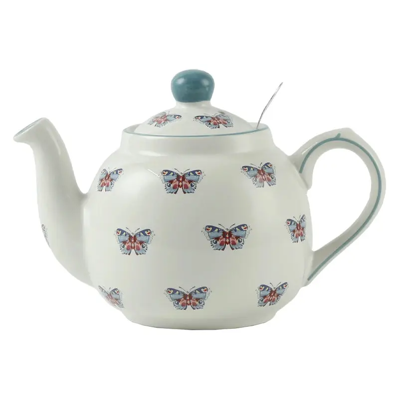 London Pottery 600ML butterfly Animal ceramic tetra tea pot infuser kettle tea maker matcha coffeeware teaware with strainer