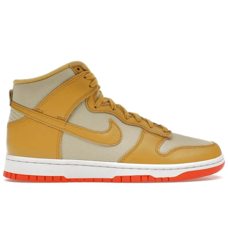 Nike Men's Dunk High Wheat Gold Safety Orange, from StockX