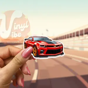 Chevrolet Camaro Vinyl Sticker - Unique Design for Personalizing Various Items, 3" or 2" Long, Durable, Water-Resistant, Versatile Use