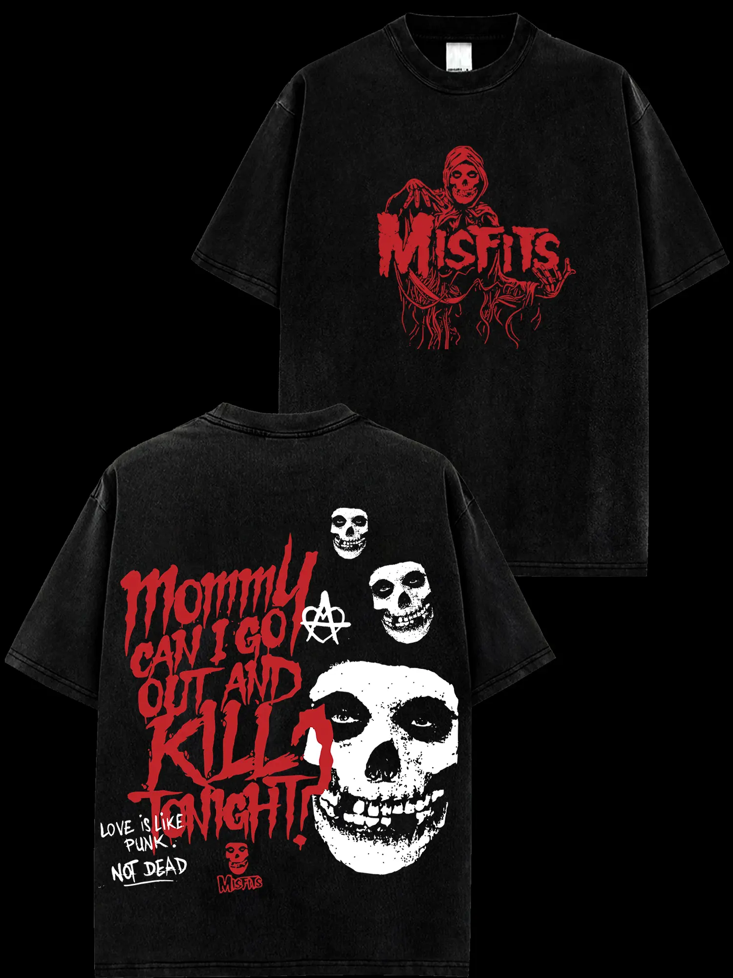 [MetalStyle] Misfits -Mommy, Can I Go Out And Kill Tonight Unisex 100% Heavyweight Cotton T-Shirt, Acid Washed Hoodie – Retro Y2K punk rock Streetwear Top Classic Hoodie Tshirt, Horror Punk Music Shirt, Alternative Streetwear Essential for Rock Lovers