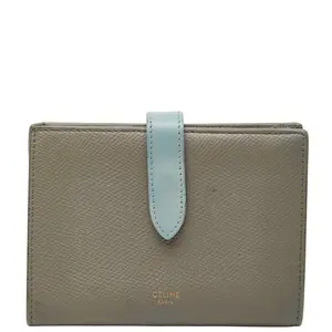 Pre-owned Celine Calfskin Small Leather Goods Medium Strap Wallet Leather Wallet
