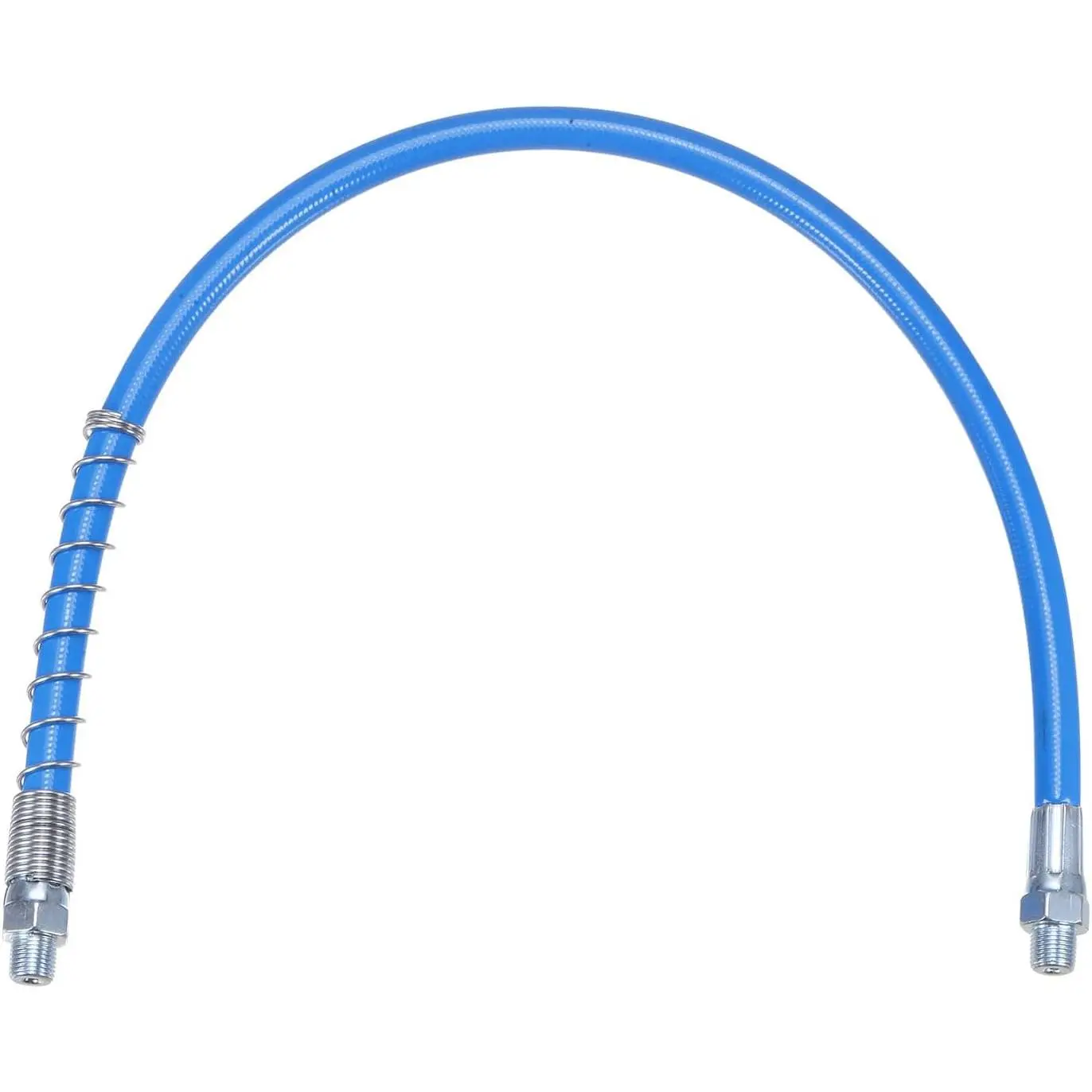 Grease Gun Hose 20" 10000 PSI Spring Flex High Pressure Quick Release Grease Replacement with Coupler 1/8" NPT Threads for Grease Gun, Blue