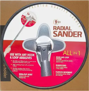 9 Inch Radial Hand Drywall Sander -  Wall Cleaning and Polishing Tool with Hook and Loop System  An Unmatched  Metal Pivoting Hinge Drywall Sander