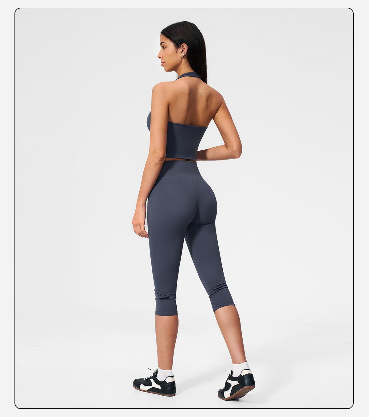 MFVIM Women’s halter V-neck yoga set — high-waisted, thigh-lifting fitness leggings; seamless, quick-dry running two-piece set with a second-skin feel,travel essentials,camping essentials,back to school,back to school haul