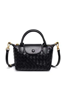 New Woven Leather Handbag for Women, Fashion Small Square Bag, High-End Single Shoulder Crossbody Bag, Trendy Versatile Dumpling Bag