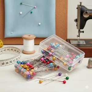 Transparent Portable Sewing Needle Case - Multi-Color Straight Pins with Secure Anti-Slip Design. Perfect for Handcraft DIY, Quilting, Drawing, Embroidery, Jewelry & Garment Making - All-in-One Storage Organizer Kit Sewing Tools.
