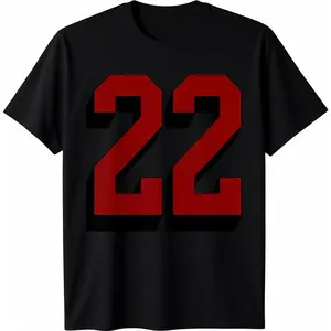 #22 Number 22 Varsity Fan Sports Team White Jersey T-Shirt