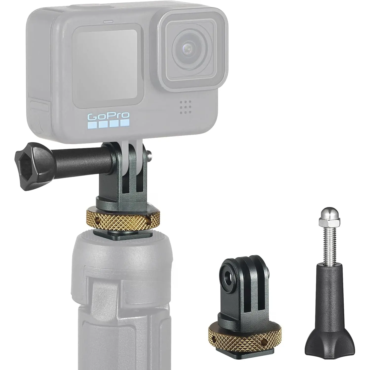 Hot Shoe to  Mount Adapter, Camera Cold Shoe Mount Adapter with  CNC Thumb Screw for  Hero 13/12/11/10/9/8/7/6/5/4, DJI  Action, Campark and Other Action Cameras