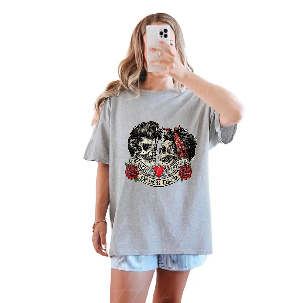 Vintage Retro True Love Never Dies Tattoo Rockabilly T-Shirt