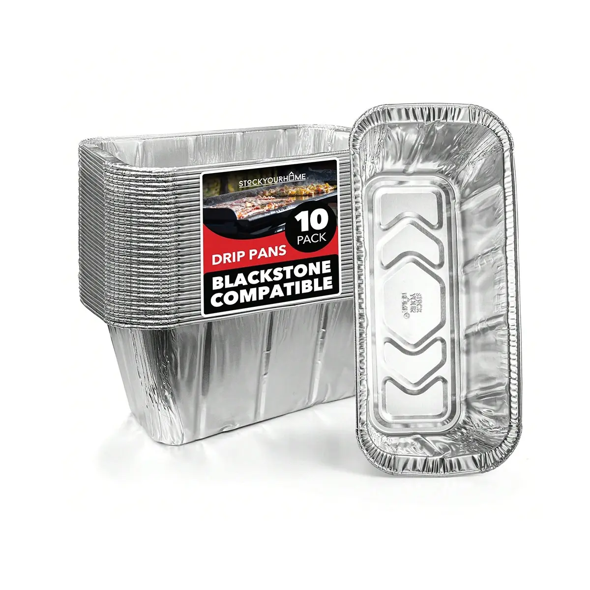 Aluminum Foil Baking Tray Oil Catcher, Compatible with Blackstone Grills, Disposable Aluminum Grease Cup Liner, 1/5/10 Pack for Kitchen Cooking