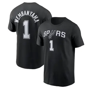 Unisex Baseball Spurs Team Victor Wembanyama Icon 2022/23 Name & Number T-Shirt - Black