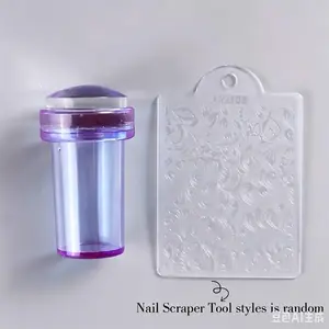 1pc No Fragrance Nail Art Accessories Kit - Colorful Nail Stamp and Sticker Set - Randomly Sent Nail Scraper Style Nail Art Tool