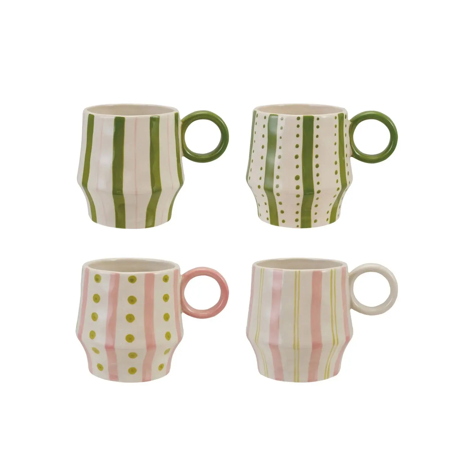 Spring Striped Stoneware Mug