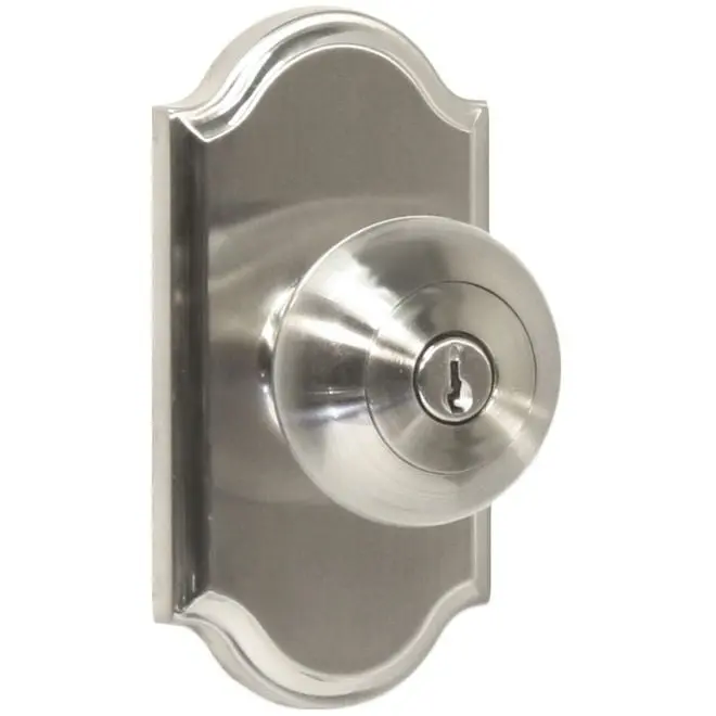 Weslock 01740ININSL23 Aesthetic Impresa Premiere Entry Lock with Adjustable Latch, Full Lip Strike, Satin Nickel Finish, Doorknobs, Brass Lock Cylinders, Concealed Installation Screws