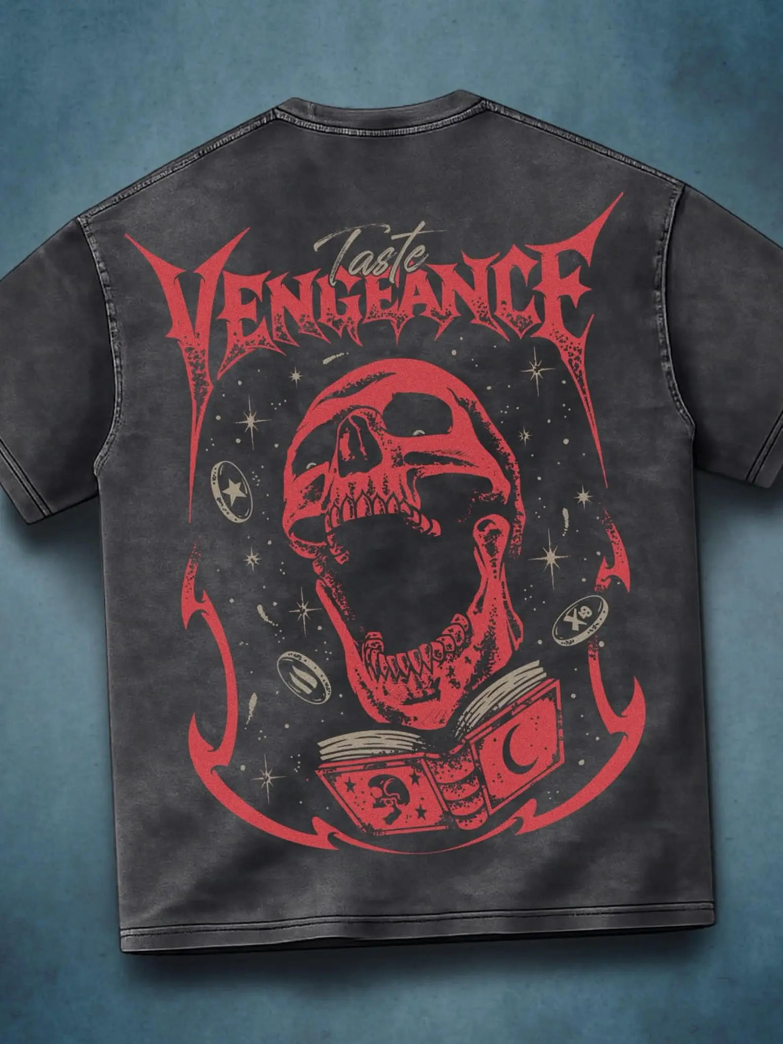 OSRS Vengeance Shirt, Old School RuneScape Gamer Tee, Funny PKer Graphic T-Shirt, MMORPG Gaming Gift, Acid Wash Oversized Tee scape ink