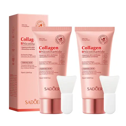Collagen & Niacinamide Peel-Off Face Mask – Anti-Age, Anti-Wrinkle Firming Moisturizing Hydrating Spa-at-Home Option for Daily/Night Care, Korean Glow-Boosting Pick for All Skin Types, 2.64Oz, Peel-Off Mask, Spa At Home