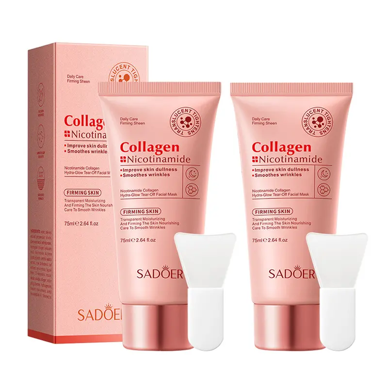 Collagen & Niacinamide Peel-Off Face Mask – Anti-Age, Anti-Wrinkle Firming Moisturizing Hydrating Spa-at-Home Option for Daily/Night Care, Korean Glow-Boosting Pick for All Skin Types, 2.64Oz, Peel-Off Mask, Spa At Home
