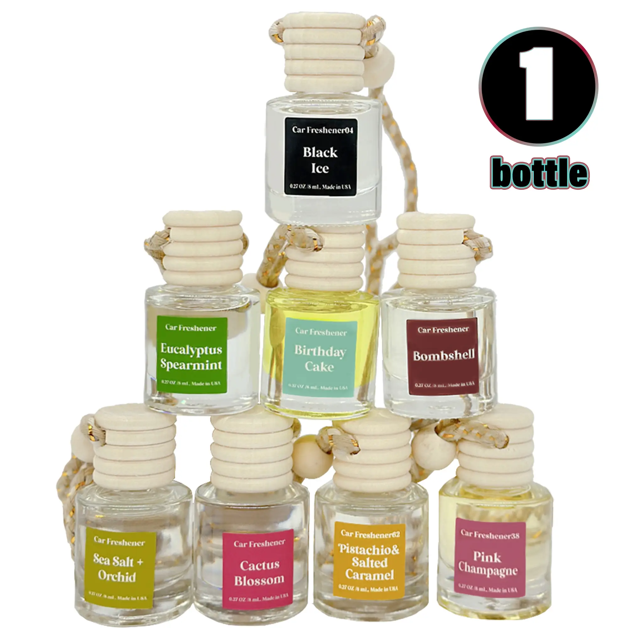 1 Bottle Pick 70+Scent Car Freshener Hanging Air Diffuser Made in USA Last 60 Days