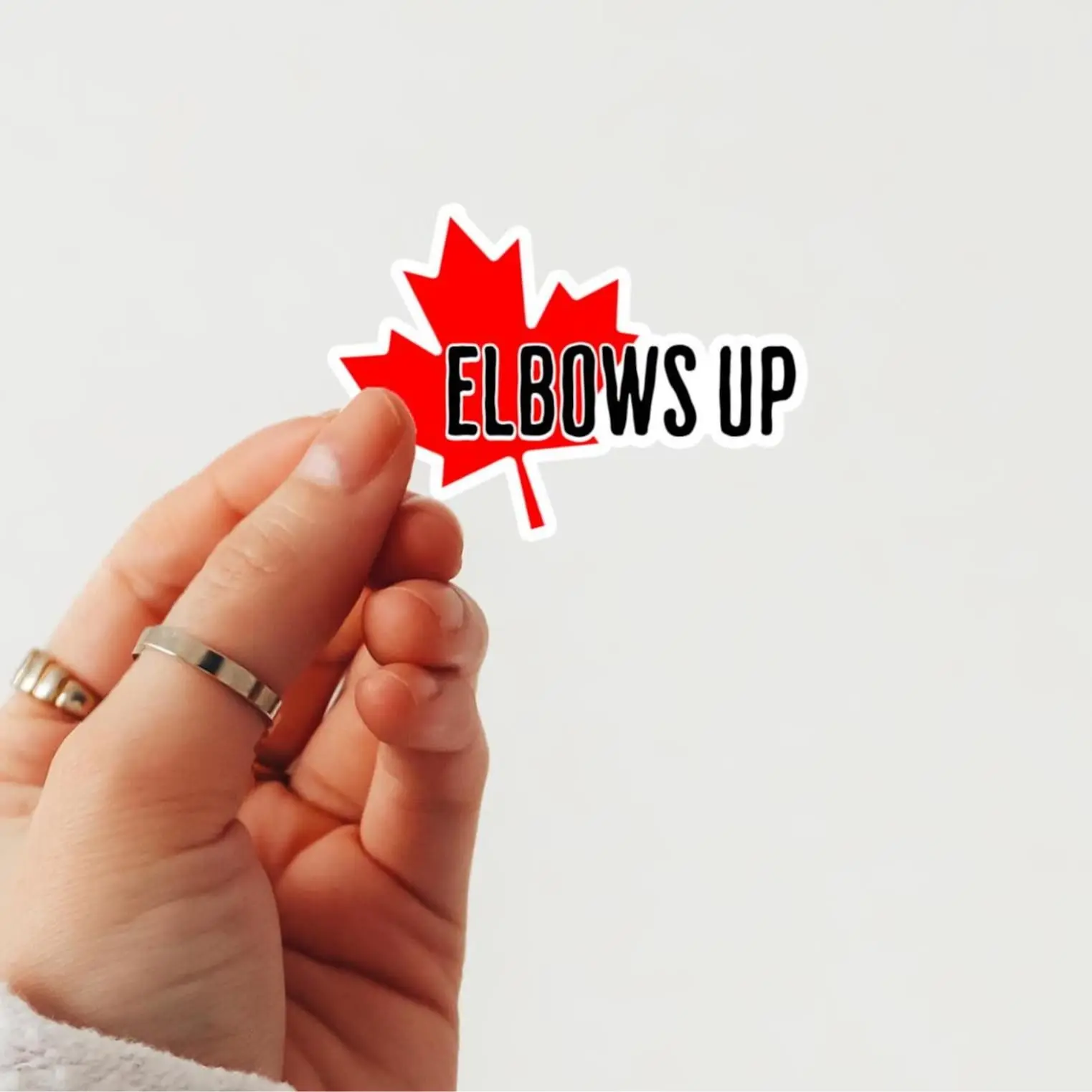 Elbows Up Waterproof Sticker, Canadian Political Bumper Sticker, Canada Politics Vinyl Decal Stick On, President 2025