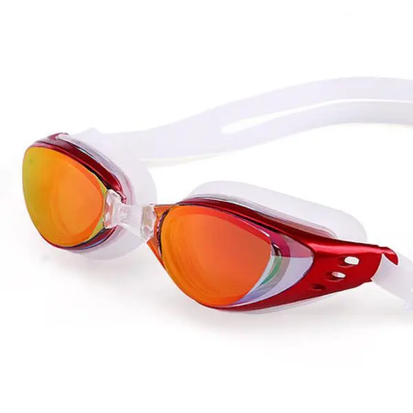 Electroplating myopia swimming glasses black gray waterproof and anti-fog high definition swimming goggles men and women flat light diving glasses 6100