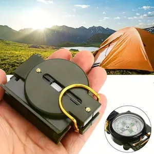 1pc, American Outdoor Multifunctional Green Compass, Finger North Pin, Waterproof Portable And Durable, Suitable For Field Mountaineering