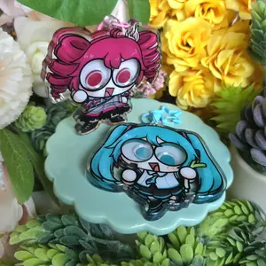 Miku and Kasane Googly Eye Shaker Keychains Double-sided