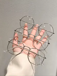 3-Piece Metal Frame Glasses Set for Men & Women, Lightweight Anti-Blue Light Lenses, Ideal for Computer/gaming/TV/mobile Use, Trendy Casual Frames, Stylish Eyeglass, Fashionable Frames Glasses