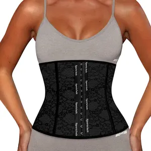 Werena Women's Waist Trainer Tummy Control Lace Waist Cincher Sport Girdle Body Shaper Hook and Eye Closure Shapewear