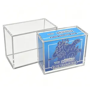 5mm Thick Transparent Acrylic Magnetic Case，ETB Card Display & Storage，Dustproof & Scratch-Resistant Collector Box”UV Resistant Acrylic ETB Display Box, Anti-Yellowing Sliding Lid Elite Trainer Box Protector, Collector Grade Clear Trading Card Storage