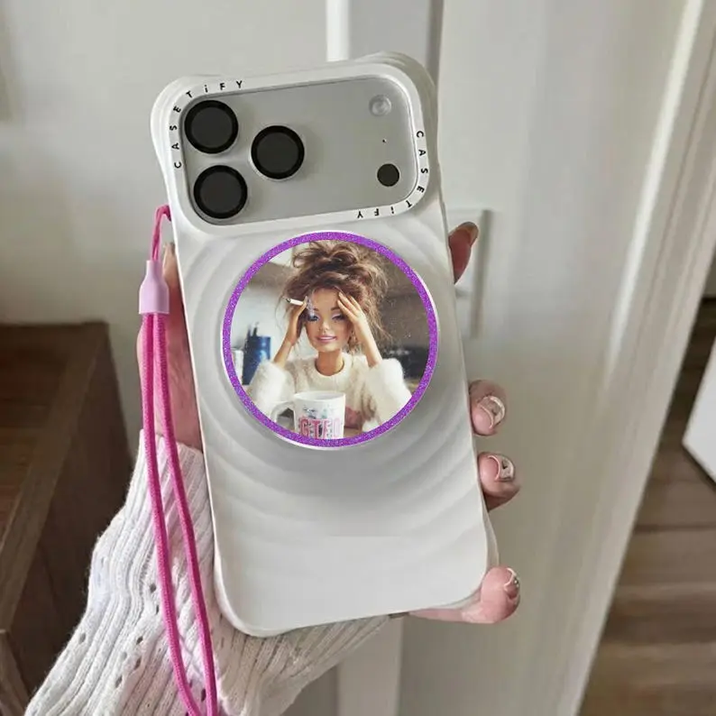 Distressed Doll Meme Phone Grip Funny Smoking Doll Phone Holder, Funny Gift For Her