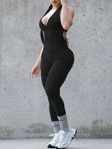Breathable One-Piece Yoga Pants, Quick-Dry Tight-Fitting Design, Ideal for Active Wear & Gym Sessions, Comfortable All-Day Use, Workout Jumpsuit