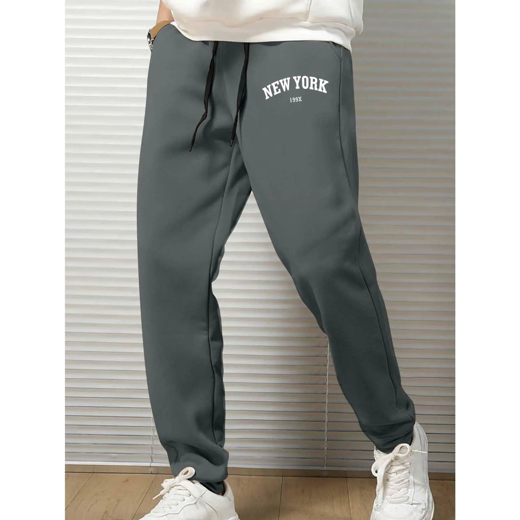 Manfinity Hypemode Men Letter Graphic Drawstring Waist Sweatpants Sweat Pant Going Out Casual Dad and Me Fabric Menswear