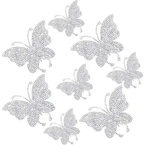 8 Pack Butterfly Car Decals for Women Crystal Rhinestone Bling Butterfly Stickers Car Accessories for Women