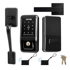 【FathersDayGift】VEVOR Keyless Entry Door Lock with Handle Set, Touchpad Electronic Deadbolt with IC Card, Customizable User Codes, Keyed Entry, Auto Lock, Anti-Peeking Password, Backlit, for Home, Matte Black