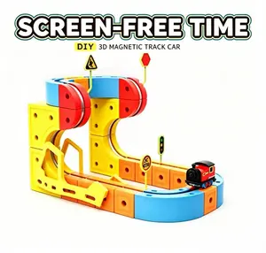 Gravity-Defying Magic Rail Track Set STEM Learning Gift Magic Rail Block Educational Building Set Flexible Race Track DIY Buildable train Set Electric Magnetic Track Car for Kids Easy Assembly Versatile Design Ideal for All Ages road sign traffic