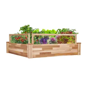 Jumbl Raised Canadian Cedar Garden Bed | Elevated Wood Planter for Growing Fresh Herbs, Vegetables, Flowers, Succulents & Other Plants at Home | Great for Outdoor | 34x18x30”