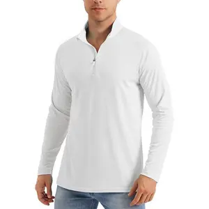 Men's UPF 50+ Sun Shirts 1/4 Zip Long Sleeve SPF UV Protection Lightweight Quick Dry Quarter Zip Golf Shirts