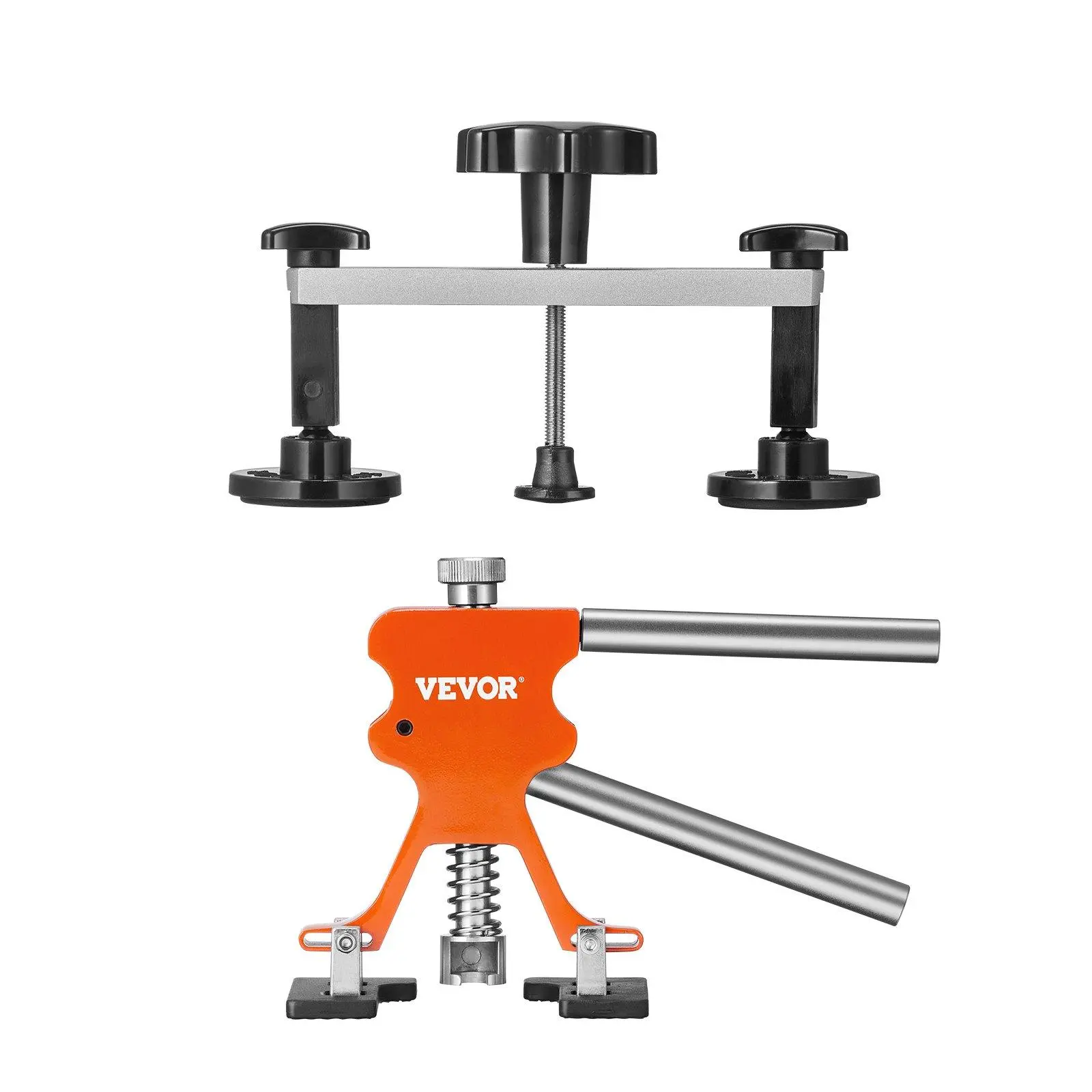 【Summerfinds】VEVOR 56 PCS Paintless Dent Fix Kit, Car Body Tools with Golden Lifter-Bridge Puller, Multi-Size Puller Tabs, Hot Glue Gun, Rubber Hammer for Auto Dents, Hail Damage, Door Dings, Refrigerator & Washing Machine Issues