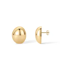 PAVOI 14K Gold Plated Chunky Dome Stud Earring for Women - Bold Statement Studs Earrings