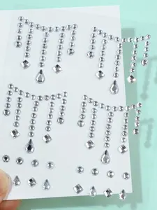 Girl Group Tear-Shaped Rhinestones for Face And Eye Stage Makeup, Decorative Gems for Cosmetics, Mini Shiny Rhinestones for Facial Embellishments, Pearl And Water Rhinestone Stickers for Stage Makeup