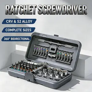 52-In-1 Ratchet Screwdriver Set with Screwdriver Bits, Portable Versatile Tool Kit for DIY Projects, Essential Hardware Accessories, Durable and Efficient Design, Multifunctional Ratcheting Screwdriver
